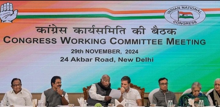Mallikarjun Kharge at Congress CWC meeting amid controversy over CEC Gyanesh Kumar